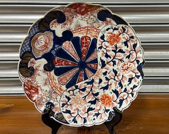 Lovely Quality Antique Japanese Imari Plate With Scalloped Edge (A/F)