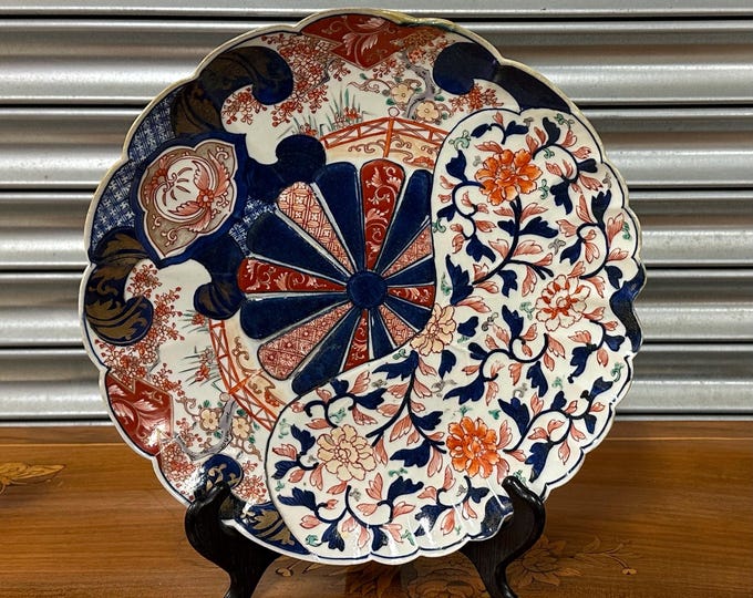 Lovely Quality Antique Japanese Imari Plate With Scalloped Edge (A/F)