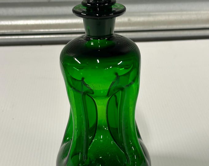 Gorgeous Green Holmegaard Kluk Kluk (Glug Glug) Decanter by Jacob E. Bang c1970s