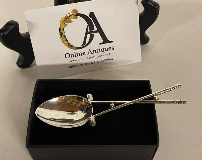 Beautiful Vintage 1950 William Adam’s Ltd Birmingham Hallmarked Silver Golf Club Design Teaspoon