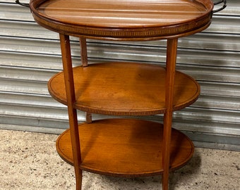 Fine Quality Edwardian Three Tier Stand with a Detachable Tray