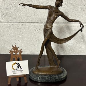 A Lovely Art Deco Bronze Figurine in the Manner of Josef Lorenzl