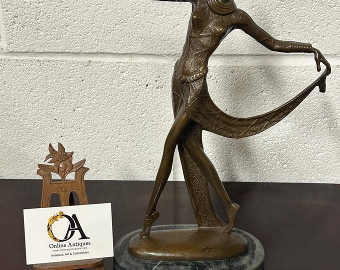 A Lovely Art Deco Bronze Figurine in the Manner of Josef Lorenzl