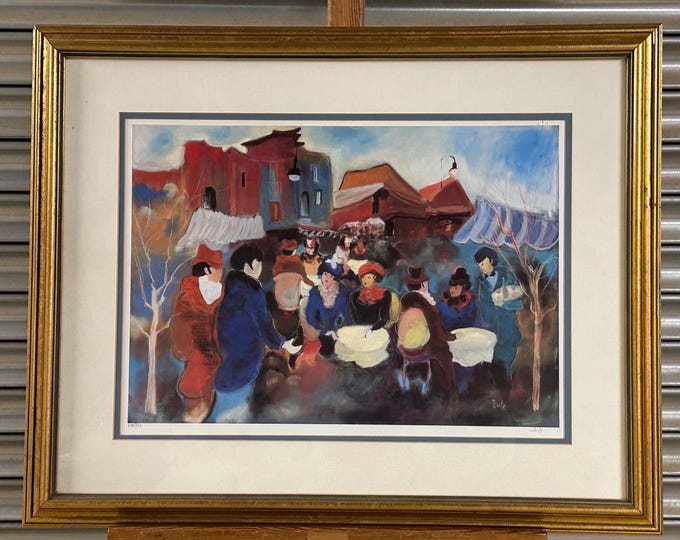 Framed & Glazed 592/750 Impressionist Lithograph Artwork By Zule Moskowitz