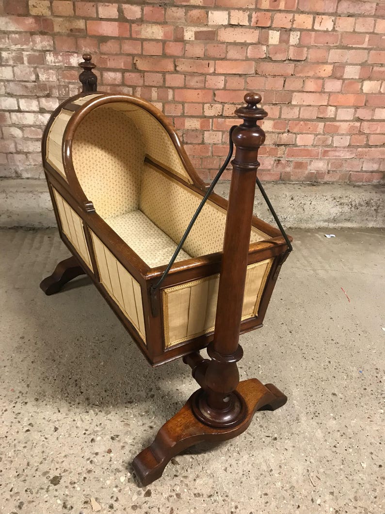 Beautiful Original 19th Century Victorian Walnut Rocking Baby Etsy