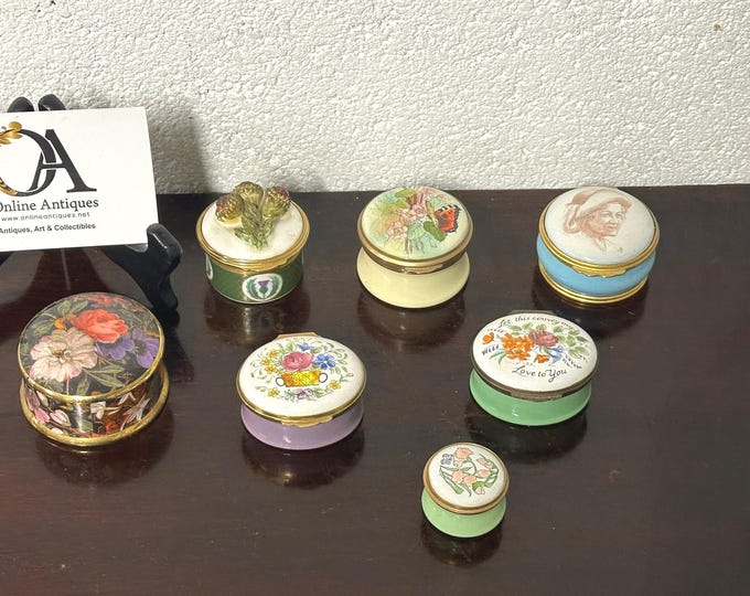 Selection Of 7 Trinket / Pill Boxes To Inc. Halcyon And Crummles - Perfect Gifts