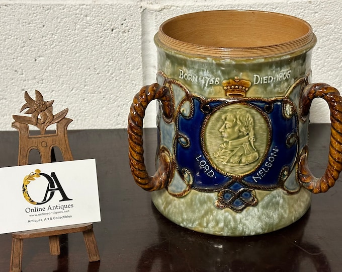 Antique 1905 Royal Doulton Lord Nelson Of Trafalgar Centenary Tyg / Loving Cup