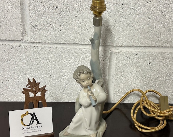 Rare Lladro Angel With Flute Lamp