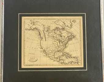 19th Century Antique Map of North America Drawn and Engraved by J.C. Russell