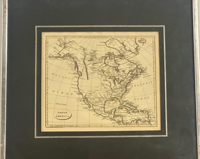 19th Century Antique Map of North America Drawn and Engraved by J.C. Russell