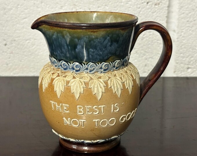 Beautiful 19thC Victorian Period Doulton Lambeth Stoneware Jug Designed By Ethel Beard