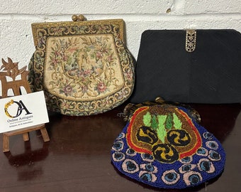 Three Superb Vintage Evening Handbags - To Include Embroidered And Beaded
