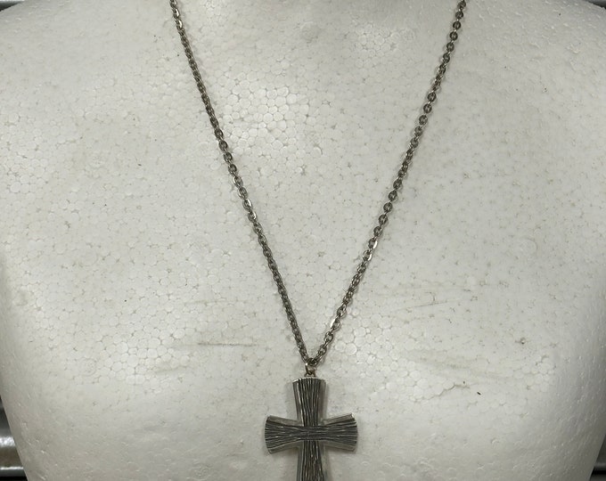 Jorgen Jensen Vintage Pewter Cross Pendant Design 195 Made in Denmark