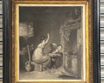 Rare Antique Mezzotint After Robert Farrier Titled The Mischievous Boy, Engraved by William Ward Junior