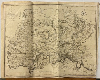 Antique 1789 John Cary County Map Of Middlesex From The Best Authorities