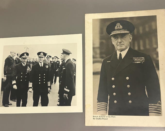 Two Sir Dudley Pound British Admiral Of The Fleet Photographs - Naval Interest