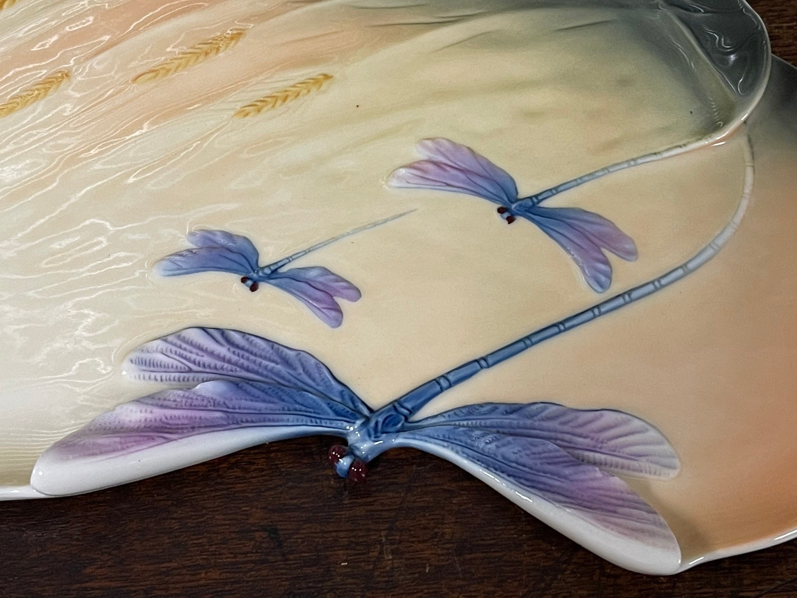 Beautiful Franz Porcelain Dragonfly Plate Sculpted and Etsy