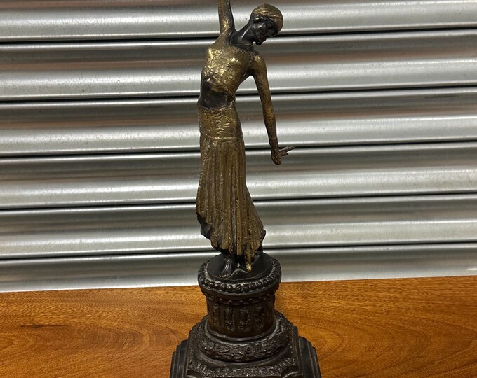 Beautiful Art Deco Bronze Figure - Dancing Statue Mounted On Marble Plinth By Demetre H Chiparus