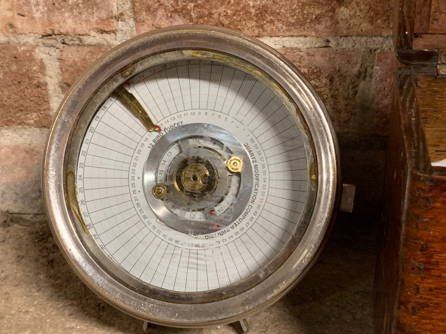 Vintage Pigeon Racing Clock In A Dovetailed Wooden Case
