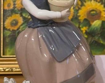 Lladro Spring is Here Girl With Flower Pot Retired Collectible