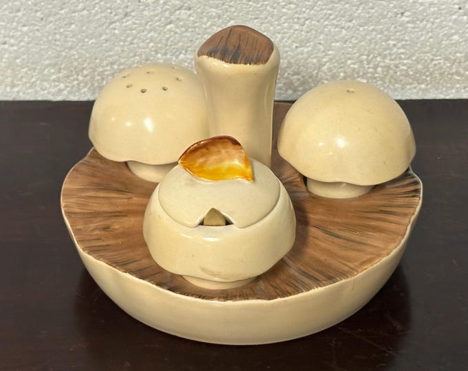 Original Vintage Carlton Ware Mushroom Cruet - Made in England, circa 1960's - Salt & Pepper Set