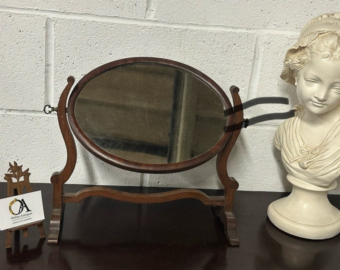 Antique Early Victorian Tilting Table top Dressing table Mirror