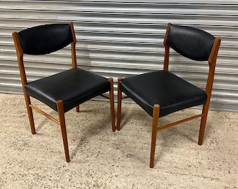 Pair Of Vintage Mid Century Scandinavian Style Teak Dining Chairs