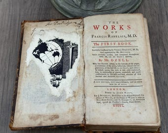 Antique 1750 The Works of Francis Rabelais – Ozell Edition – Original Leather Binding