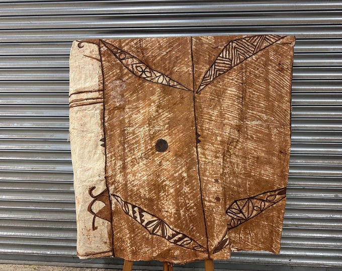 Vintage Tribal Tongan Ngatu Tapa Cloth from Samoa Fiji Tonga Papua New Guinea