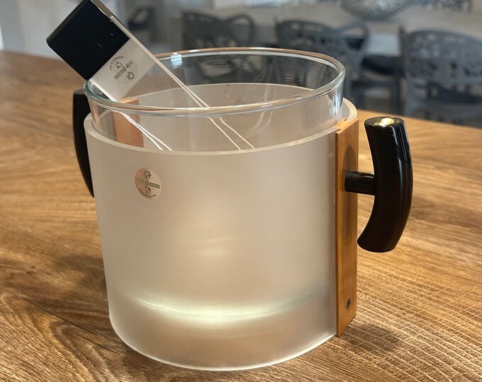 Rare Vintage Rede Guzzini Glass Ice Bucket 1970's.
