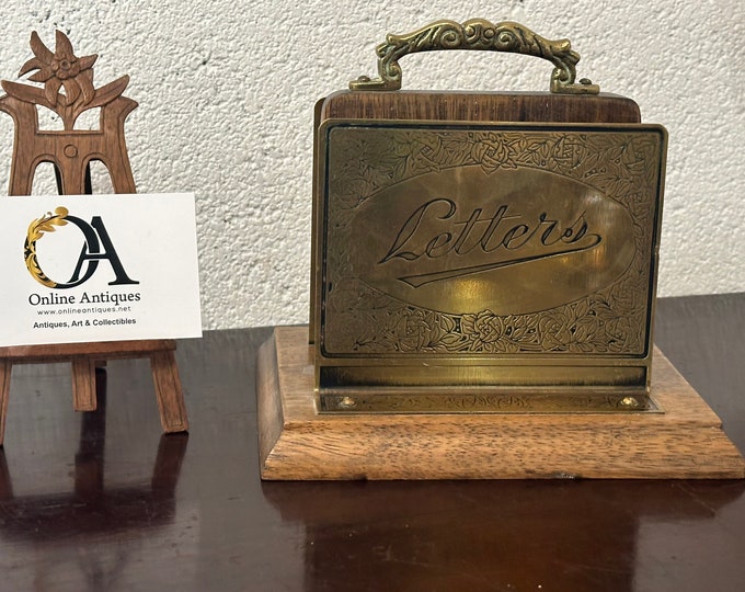 Lovely Original Victorian / Edwardian Period Brass Letter Rack / Holder