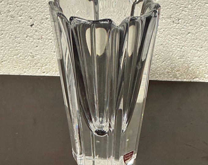 Beautiful Glass Orrefors Sweden 14.5cm (h) Crystal Corona Vase