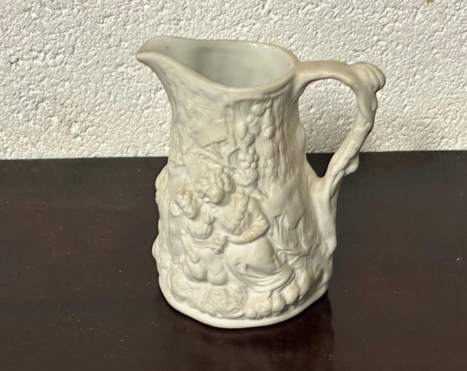 Vintage Portmeirion Pottery Relief Moulded Parian Ware Creamer Jug