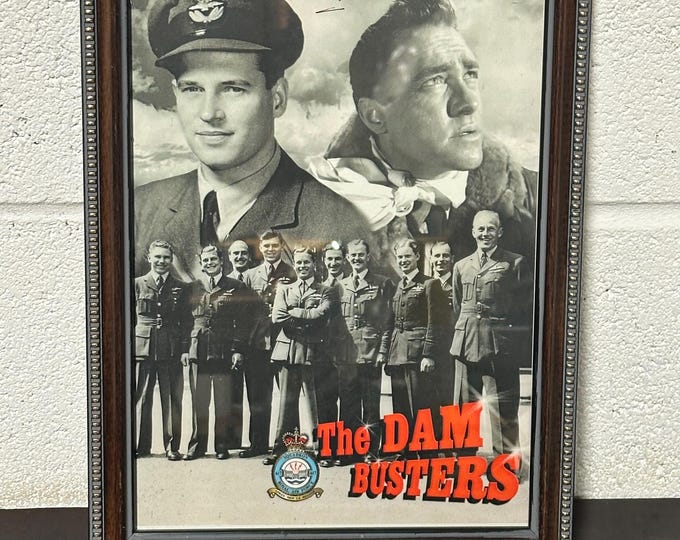 The Dam Busters Framed Poster Signed By Richard Todd - Squadron 617 Royal Air Force