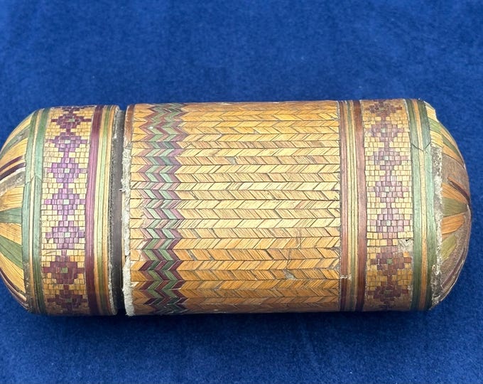 Rare Napoleonic Prisoner Of War Straw Work Cigar Holder / Case Object D’Art