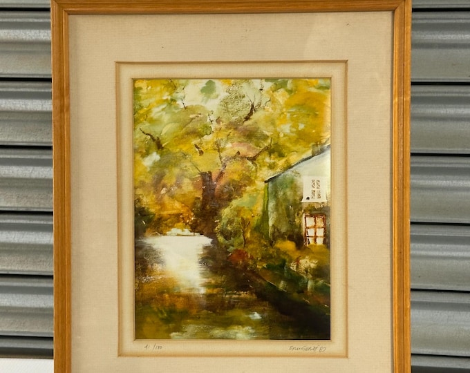 Limited Edition Lithograph Print of Cartmel by Eric Gilboy – No. 41 of 100 (1987) – Beautifully Framed