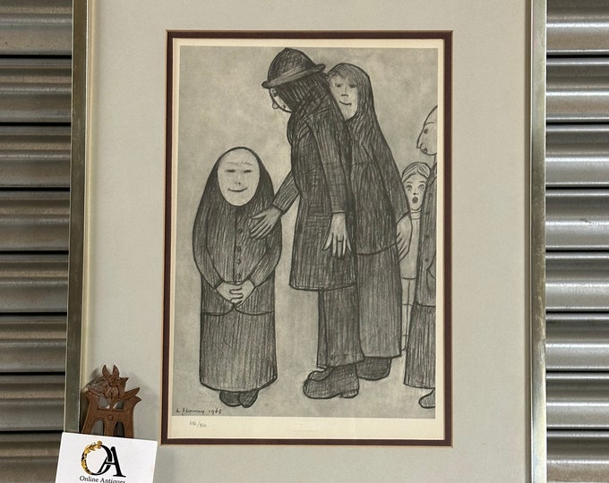 L S Lowry Limited Edition Of 850 Print Titled ‘Family Discussion’