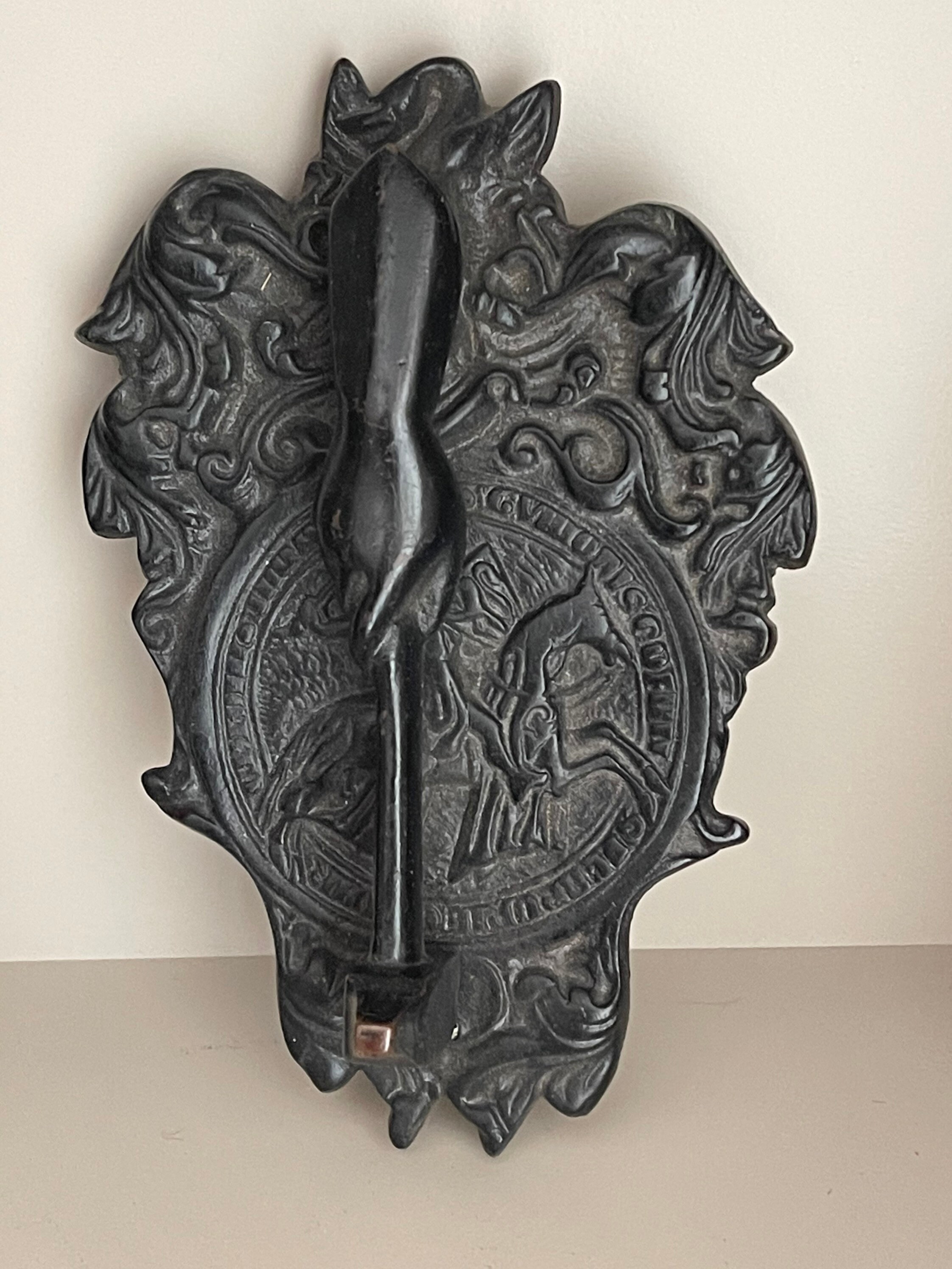 Antique French Masonic Knights Templar Cast Metal Door Knocker