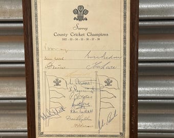 Surrey County Cricket Club 1952-1958 Genuine Signed By The Players - Team Sheet