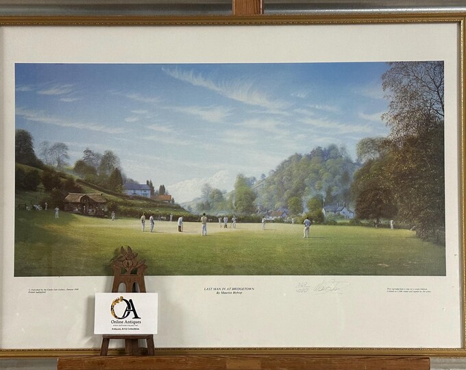 Cricket Interest - Limited Edition Print Last Man In At Bridgetown By Maurice Bishop