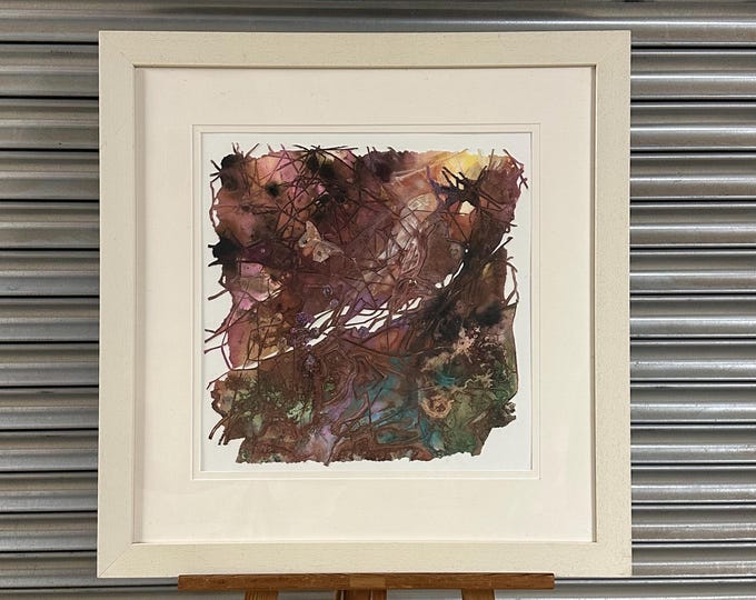 Stunning Mixed Media Watercolour Of A Butterfly In Wooded Scene By Ann Blockley