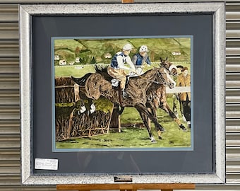 Original Watercolour Of Racehorses ‘Bandalore’ By Stephen Neighbour.