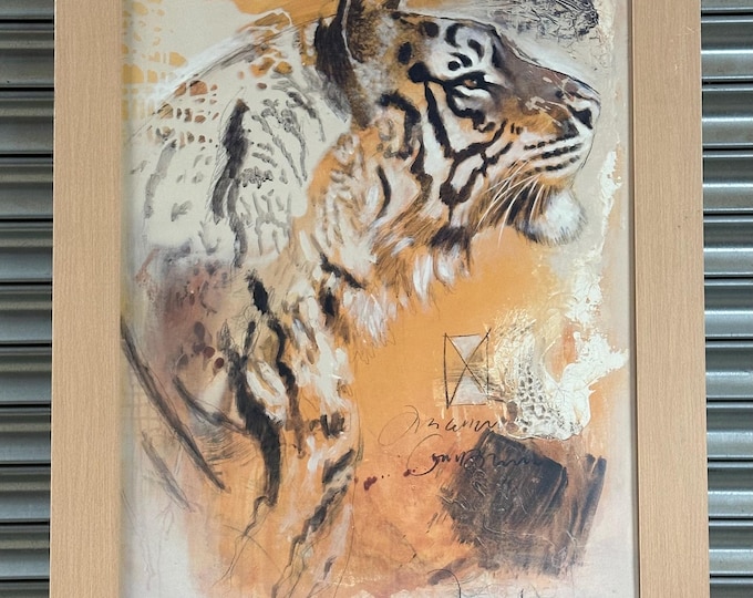 Large Contemporary Framed & Glazed Print Of A Tiger by Joadoor