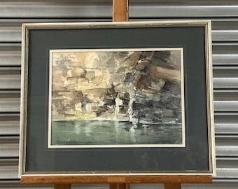 Original Watercolour Of A Slate Quarry In North Wales By David Green