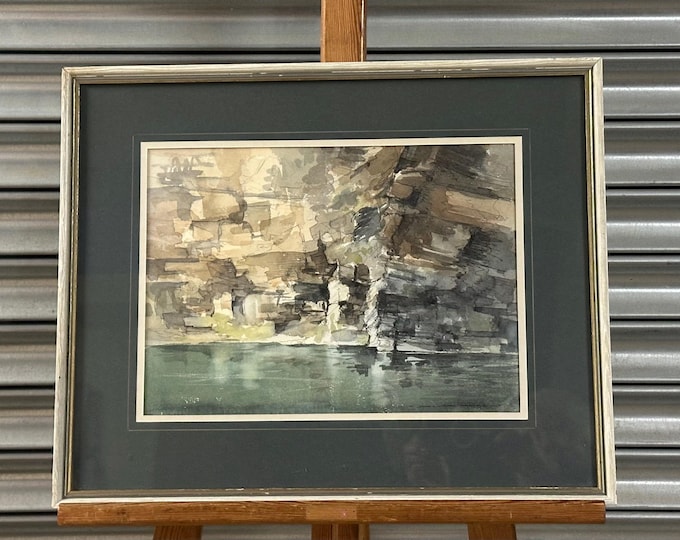 Original Watercolour Of A Slate Quarry In North Wales By David Green