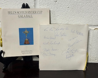 Rare Golf Memorabilia 2 Pre Ryder Cup Gala Ball Menus Signed By Europe Team 1985