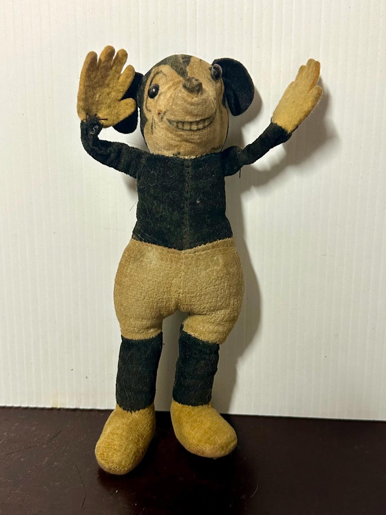 Rare Original Deans Rag Book Co Soft Toy Mickey Mouse c1930. image 10