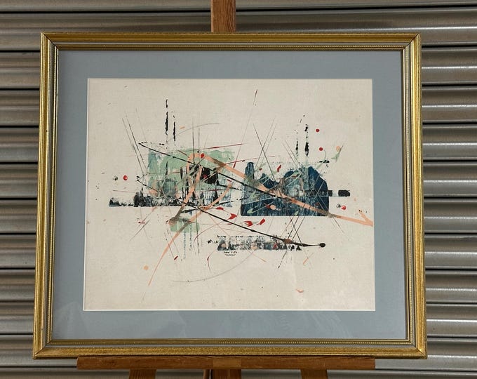 Lovely Abstract Acrylic Painting Of Milton Keynes City By Allen Moore Titled ‘New City’