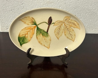 Beautiful Vintage William Moorcroft Oval Plate ‘Horse Chestnut Leaf’ Design