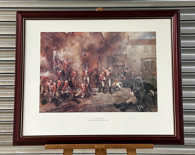 Framed Print, A Scene at Waterloo, Robert Alexander Hillingford Military Battle Art